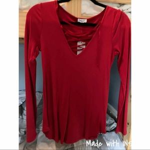 NWT Splendid Women’s Tie Up Long Sleeve Top